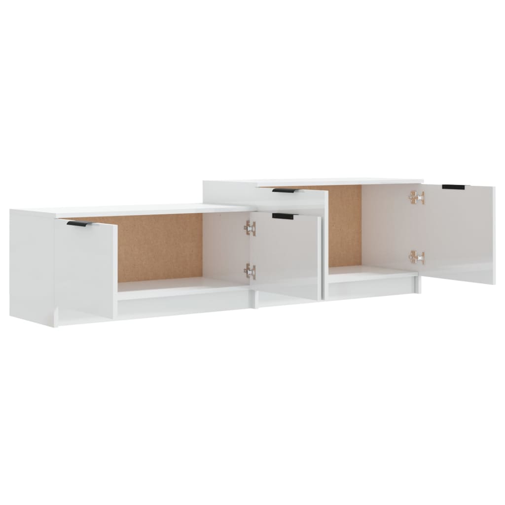 Mobile Porta TV Bianco Lucido 158,5x36x45 cm Legno Multistrato cod mxl 18903