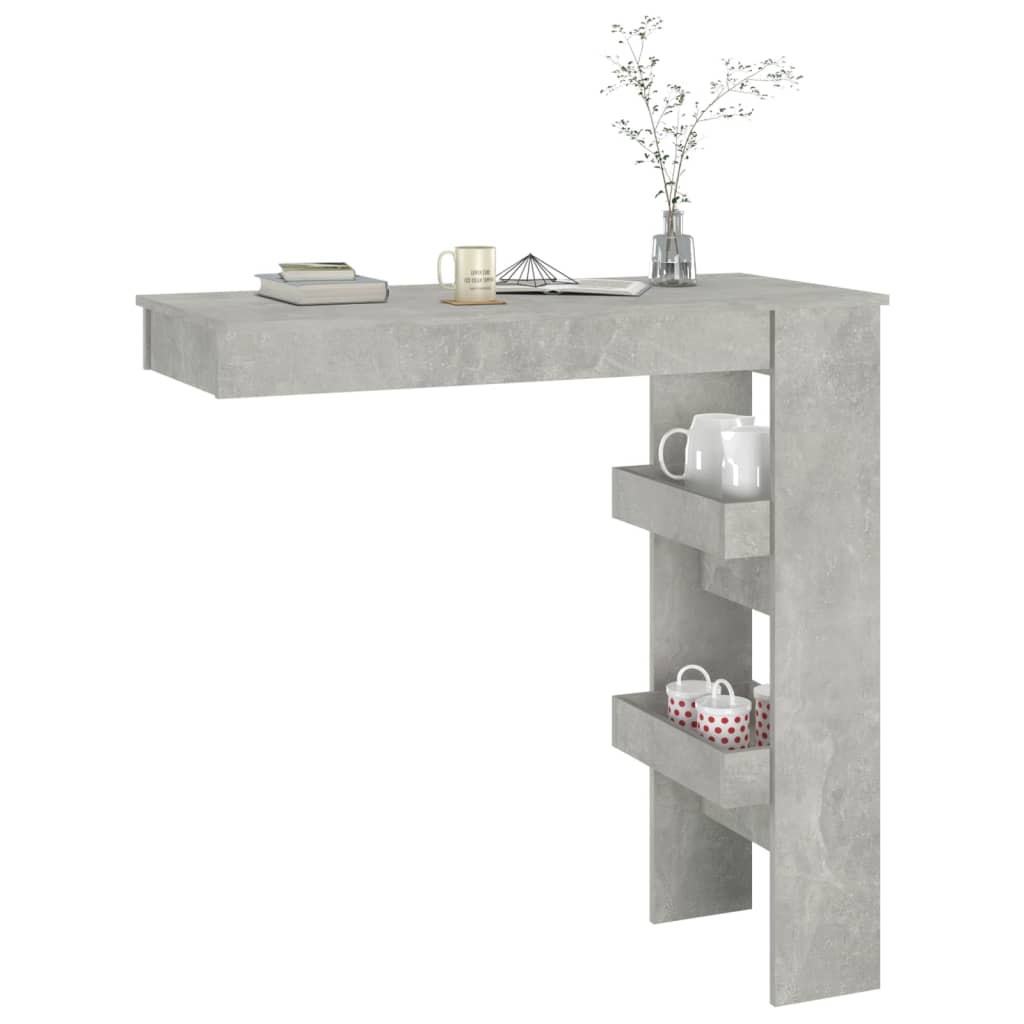 Bancone da Muro Grigio Cemento 102x45x103,5 cm Legno Compensato cod mxl 10031
