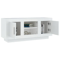 Armadietto TV Bianco 102x35x45 cm in Legno Multistrato