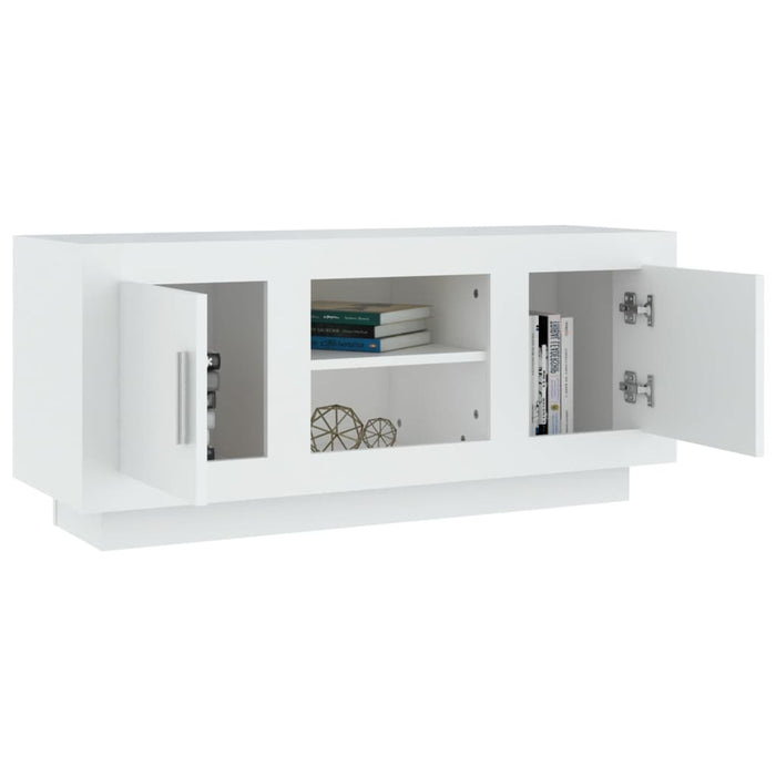 Mobile Porta TV Bianco 102x35x45 cm in Legno Multistrato 811790