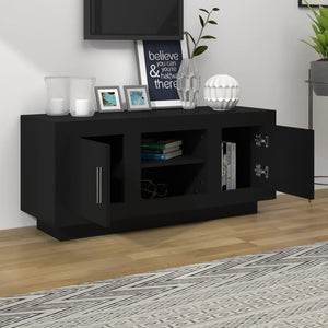 Mobile Porta TV Nero 102x35x45 cm in Legno Multistrato 811791