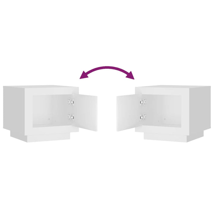 Tavolino da Salotto Bianco 51x50x45 cm in Legno Multistrato cod mxl 20116