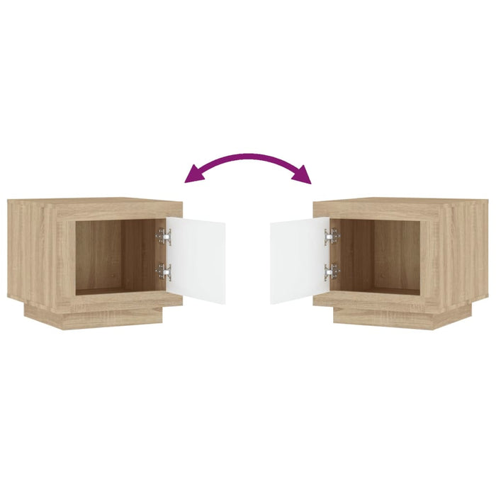 Tavolino Bianco e Rovere Sonoma 51x50x45cm in Legno Multistrato