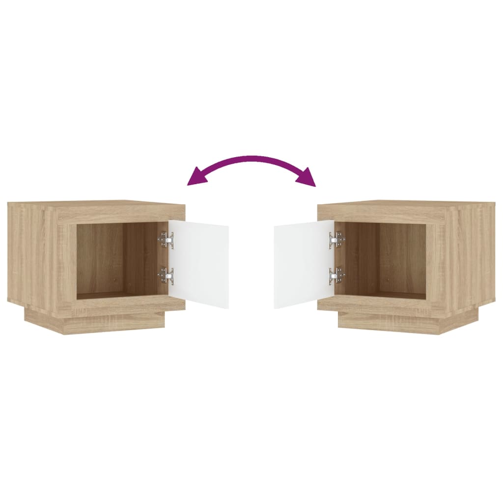 Tavolino Bianco e Rovere Sonoma 51x50x45 cm Legno Multistrato 811804