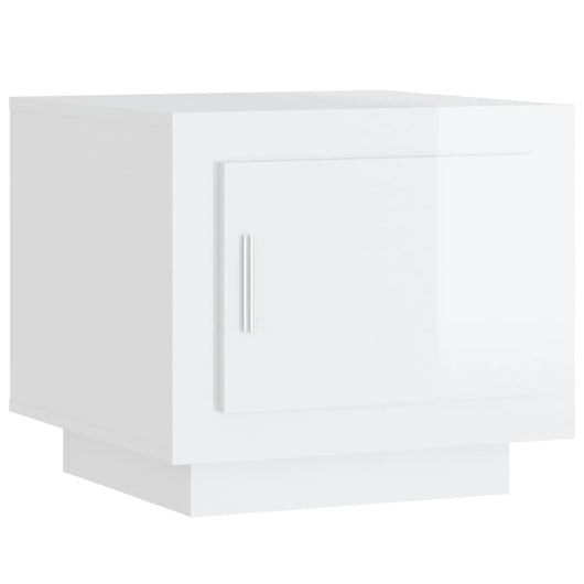 Tavolino da Salotto Bianco Lucido 51x50x45 cm Legno Multistrato cod mxl 18409