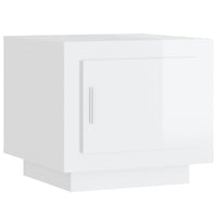 Tavolino Salotto Bianco Lucido 51x50x45 cm in Legno Multistrato 811805