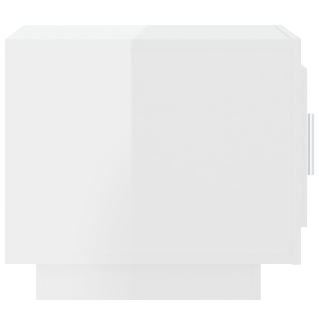 Tavolino Salotto Bianco Lucido 51x50x45 cm in Legno Multistrato 811805