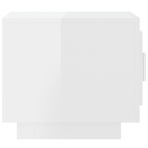 Tavolino Salotto Bianco Lucido 51x50x45 cm in Legno Multistrato 811805