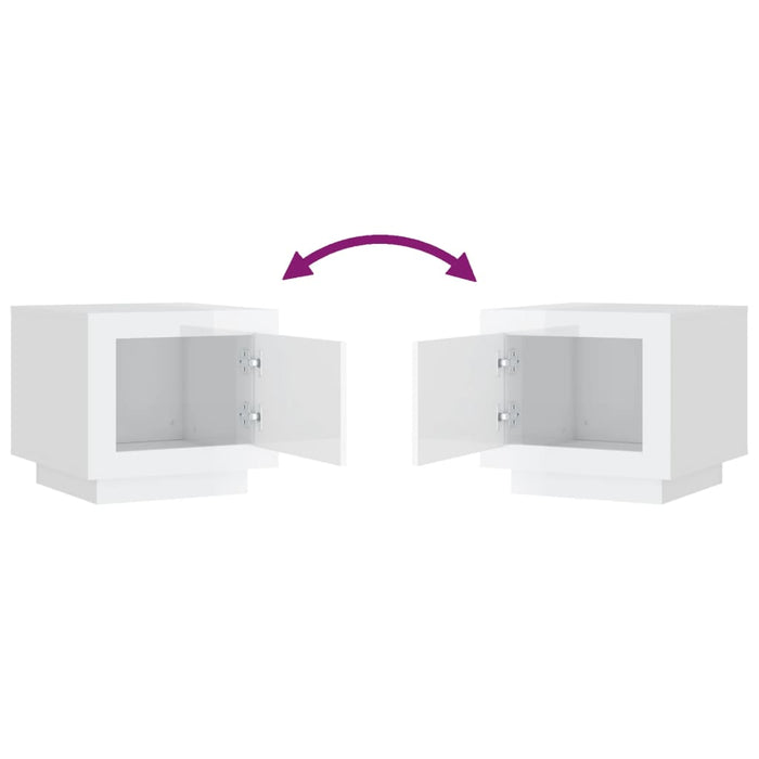 Tavolino Salotto Bianco Lucido 51x50x45 cm in Legno Multistrato 811805