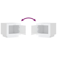 Tavolino Salotto-Tavolino da soggiorno-Tavolo Bianco Lucido 51x50x45 cm in Legno Multistrato