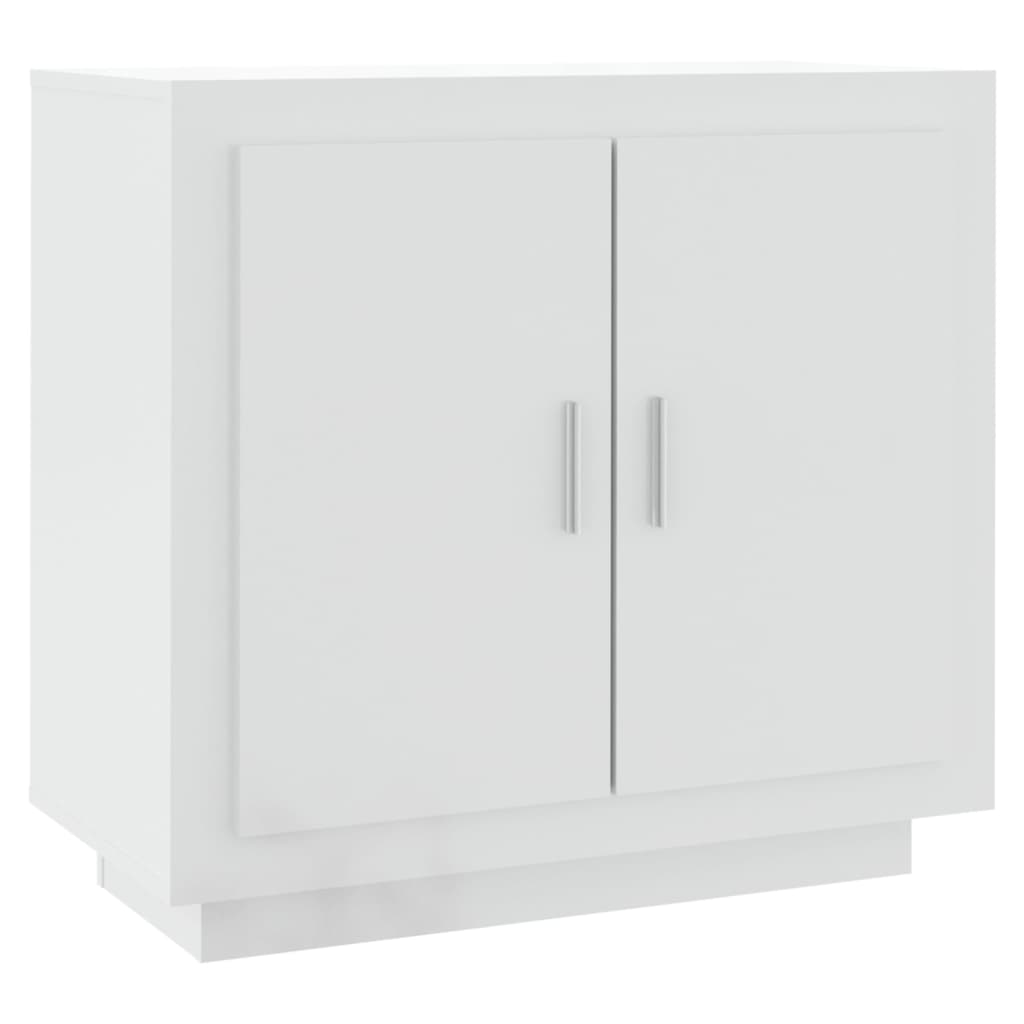 Credenza Bianco Lucido 80x40x75 cm in Legno Compensato 811823