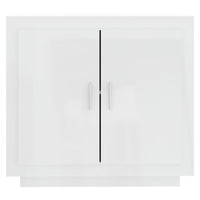 Credenza Bianco Lucido 80x40x75 cm in Legno Compensato 811823