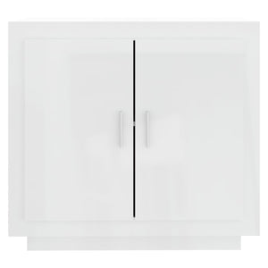 Credenza Bianco Lucido 80x40x75 cm in Legno Compensato 811823