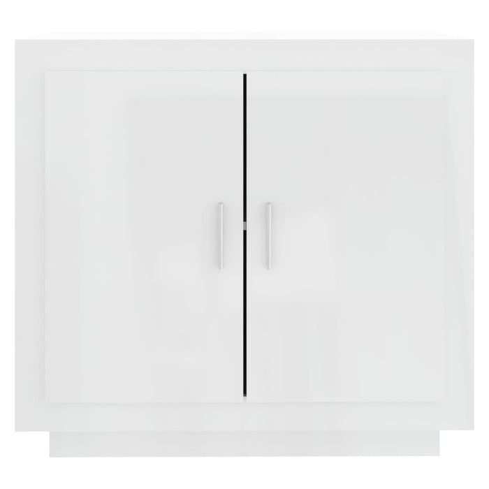 Credenza Bianco Lucido 80x40x75 cm in Legno Compensato 811823