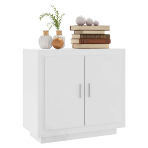 Credenza Bianco Lucido 80x40x75 cm in Legno Compensato 811823