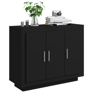 Credenza Nera 92x35x75 cm in Legno Multistrato 811836