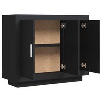 Credenza Nera 92x35x75 cm in Legno Multistrato 811836