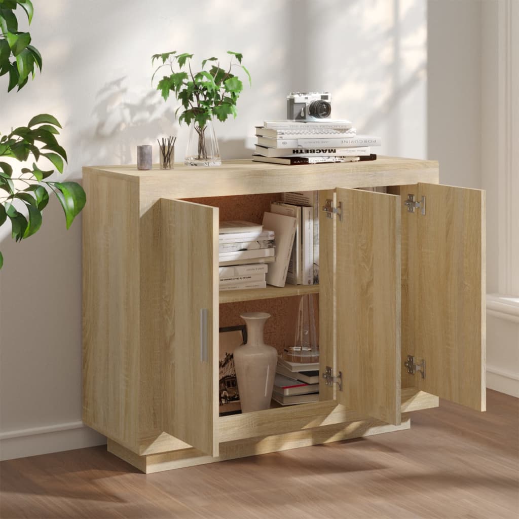 Credenza-Buffet-Armadio da cucina Rovere Sonoma 92x35x75 cm in Legno Multistrato