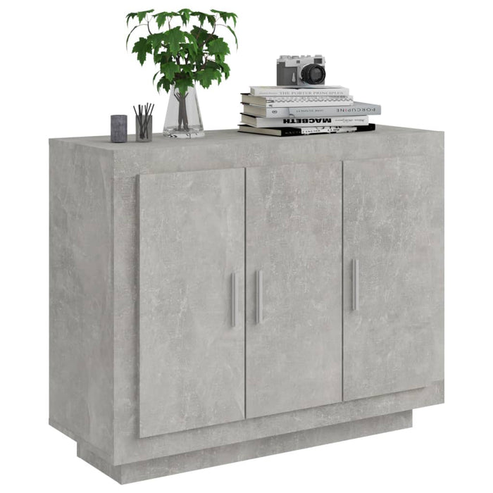 Credenza Grigio Cemento 92x35x75 cm in Legno Multistrato 811839