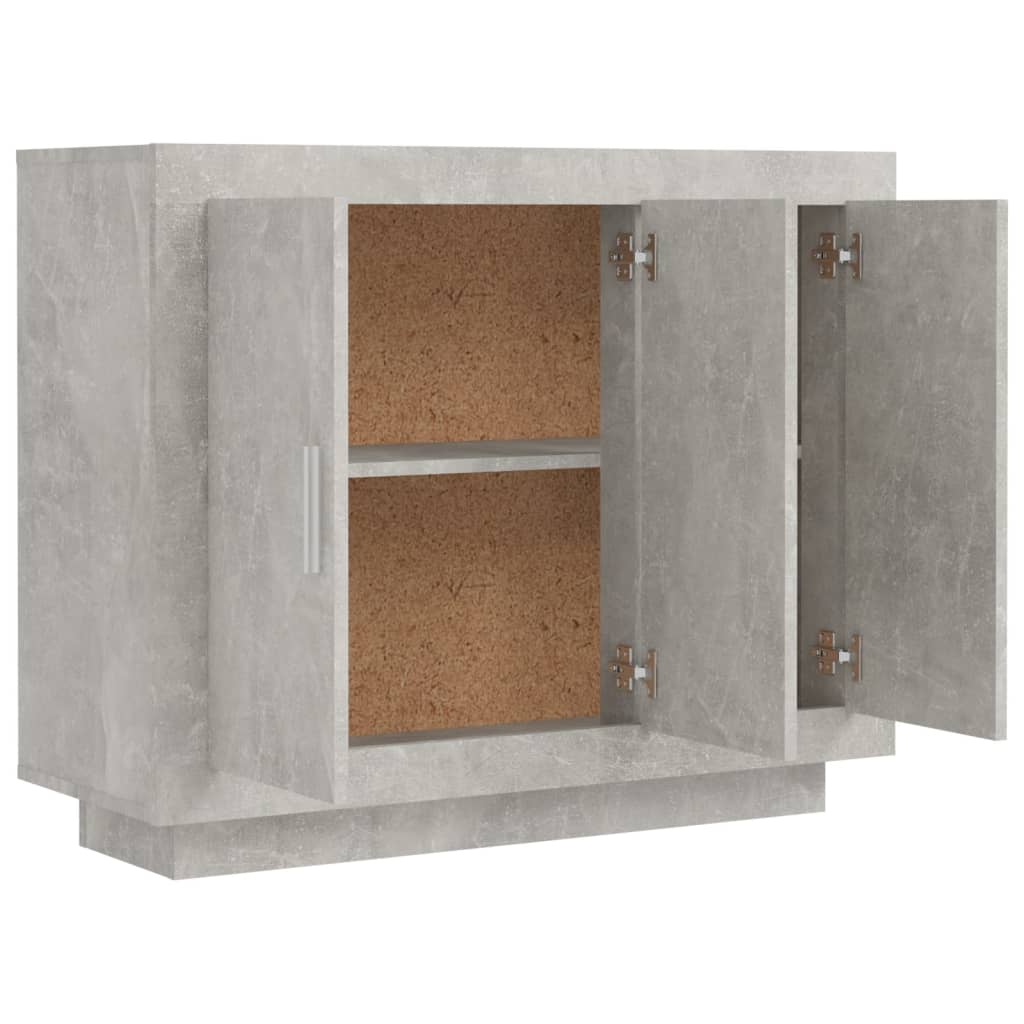 Credenza Grigio Cemento 92x35x75 cm in Legno Multistrato 811839