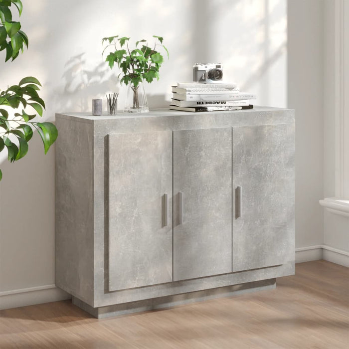 Credenza Grigio Cemento 92x35x75 cm in Legno Multistrato 811839