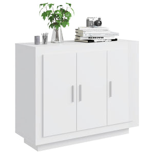 Credenza Bianco Lucido 92x35x75 cm in Legno Compensato 811841