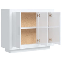 Credenza Bianco Lucido 92x35x75 cm in Legno Compensato 811841