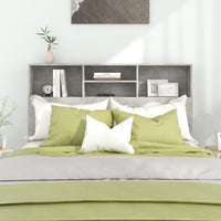 Testiera con Scomparti Grigio Cemento 140x19x103,5 cm 811866