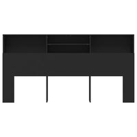 Testiera con Contenitore Nero 200x19x103,5 cm 811890