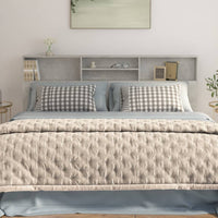 Testiera con Contenitore Grigio Cemento 200x19x103,5 cm 811893