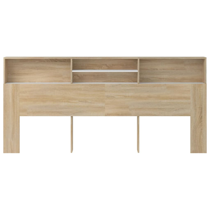 Testiera con Contenitore Bianco e Rovere Sonoma 220x19x103,5 cm 811903