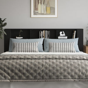 Testiera con Scomparti Nera 220x18,5x104,5 cm 811962