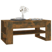 Tavolino da Salotto-Tavolino da soggiorno Rovere Fumo 102x55x45 cm Legno Multistrato
