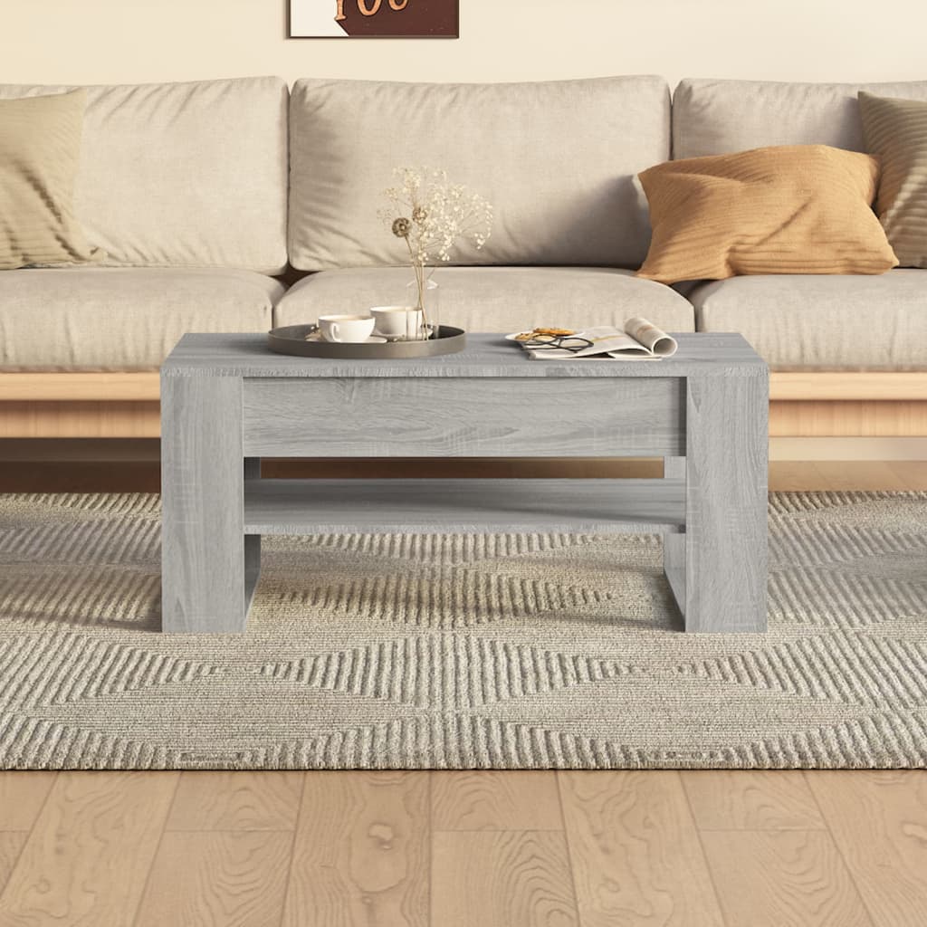 Tavolino da Salotto Grigio Sonoma 102x55x45cm Legno Multistrato 816929