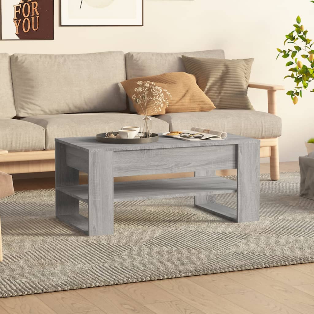 Tavolino da Salotto Grigio Sonoma 102x55x45cm Legno Multistrato 816929