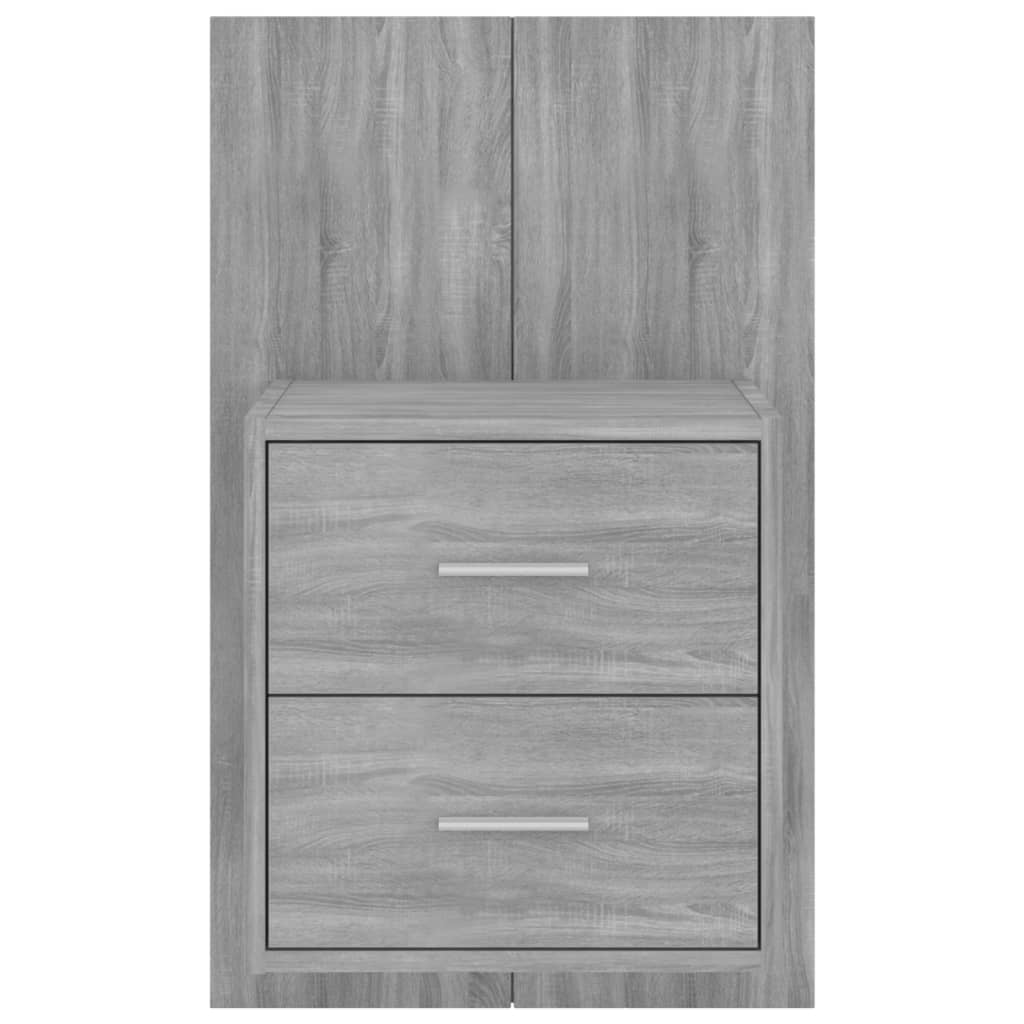 Comodini a Muro 2 pz-Set di 2 Tavolino da notte Grigio Sonoma 747937