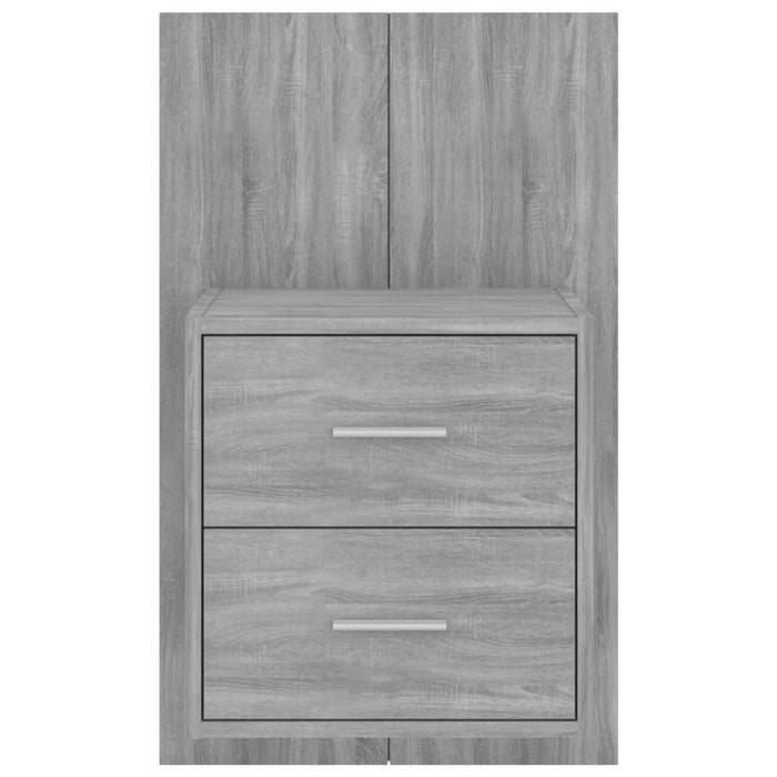 Comodini a Muro 2 pz-Set di 2 Tavolino da notte Grigio Sonoma 747937