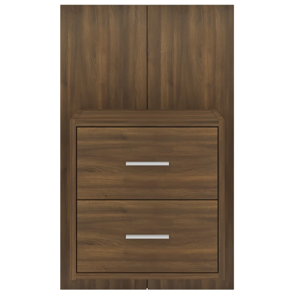 Comodino a Muro-Tavolino da notte sospeso Rovere Marrone 465001