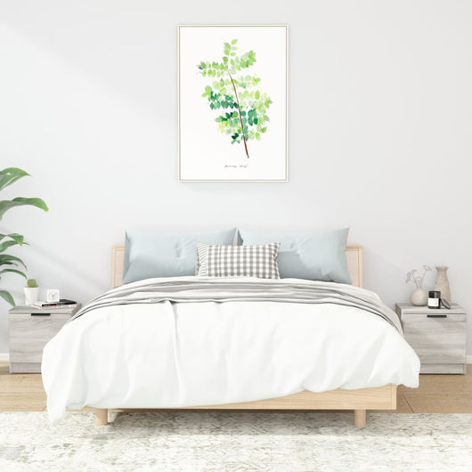 Comodino 2 pz-Set di 2 Tavolino da notte Grigio Sonoma 40x39x40 cm