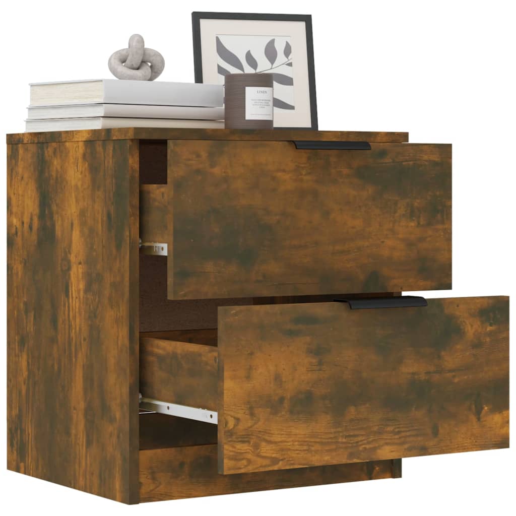 Comodino Rovere Fumo in Legno Multistrato 817033