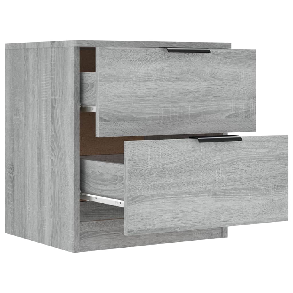 Comodini 2 pz-Set di 2 Tavolino da notte Grigio Sonoma in Legno Multistrato