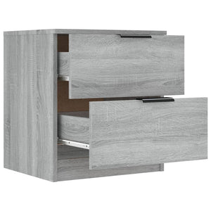 Comodini 2 pz-Set di 2 Tavolino da notte Grigio Sonoma in Legno Multistrato