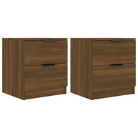 Comodini 2 pz Rovere Marrone in Legno Multistrato 817038