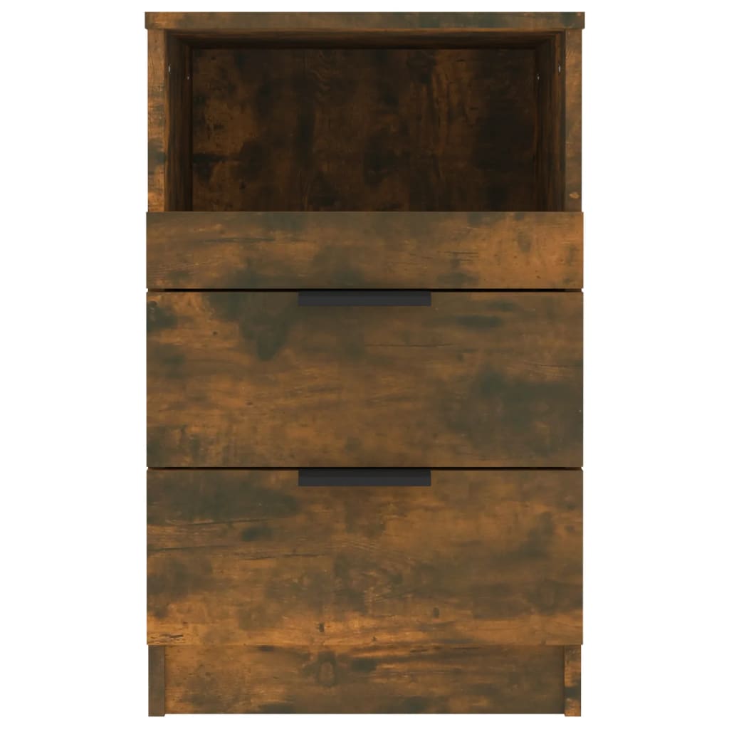 Comodini 2 pz Rovere Fumo in Legno Multistrato 817040