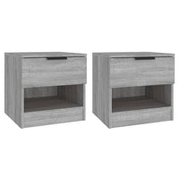 Comodini 2pz Grigio Sonoma in Legno Multistrato 817048