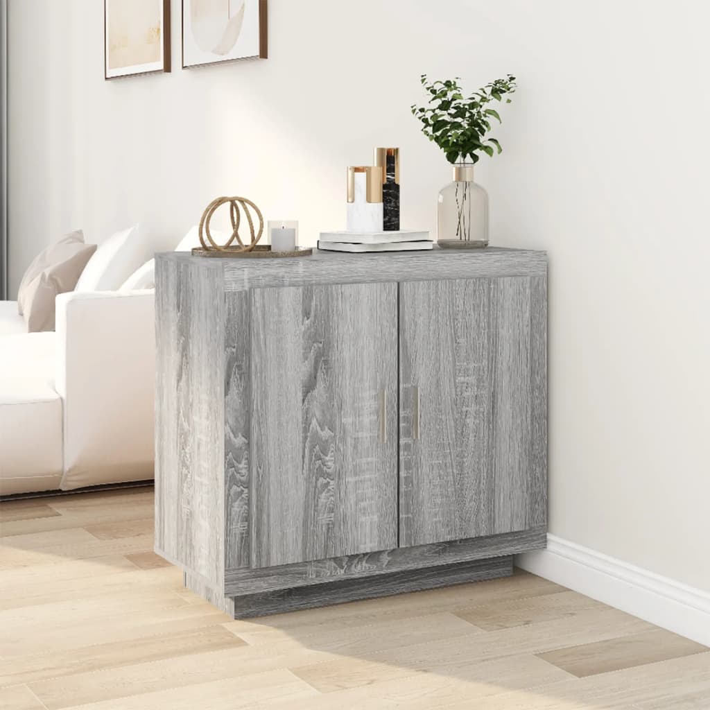 Credenza Grigio Sonoma 80x40x75 cm in Legno Multistrato 817235