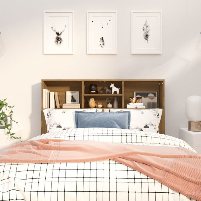 Testiera con Scomparti Rovere Marrone 120x19x103,5 cm 817248