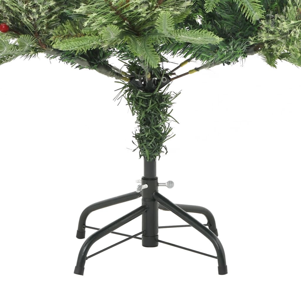 Albero di Natale Preilluminato con Pigne Verde 120 cm PVC e PE 344287