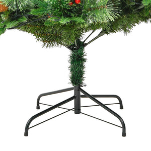 Albero di Natale Preilluminato con Pigne Verde 195 cm PVC e PE 344289