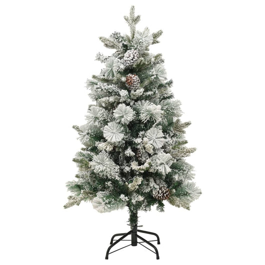 Albero di Natale Innevato Preilluminato Pigne 150cm in PVC e PE 344292